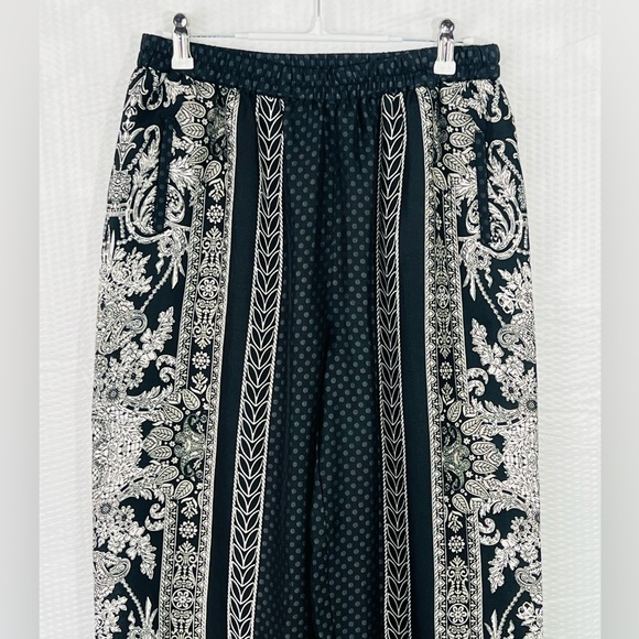 Bar III bandanna Style Casual Palazzo Pants Black And White Size medium Lined - Picture 6 of 13